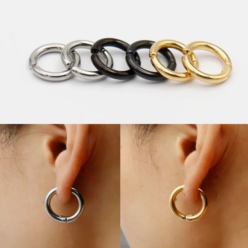2/6Pcs Fake Huggie Hoop Earrin - Body Jewelry Earrings reseña y precio