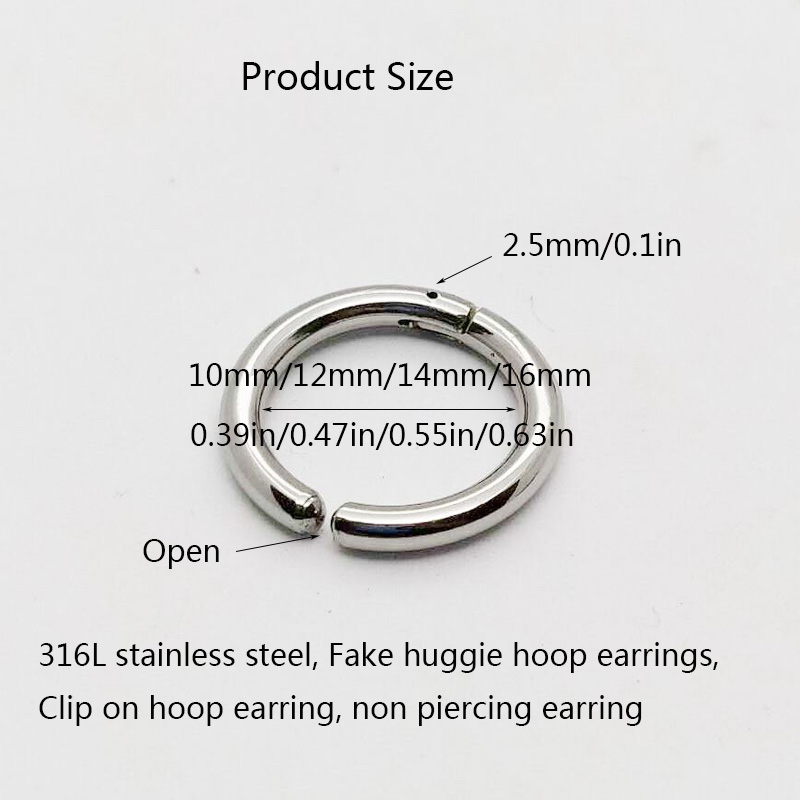 2/6Pcs Fake Huggie Hoop Earrin - Body Jewelry Earrings reseña y precio