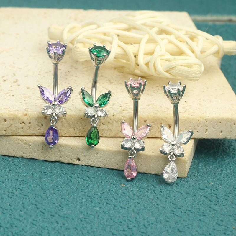 14G Dangle Butterfly Belly Rin - Body Jewelry Co reseña y precio