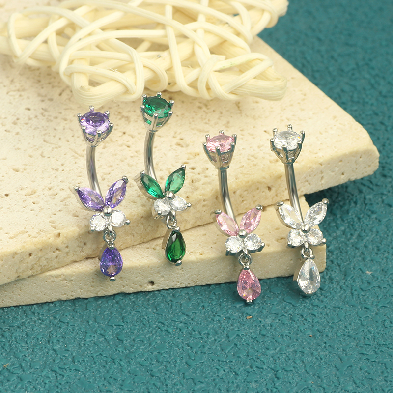 14G Dangle Butterfly Belly Rin - Body Jewelry Co reseña y precio