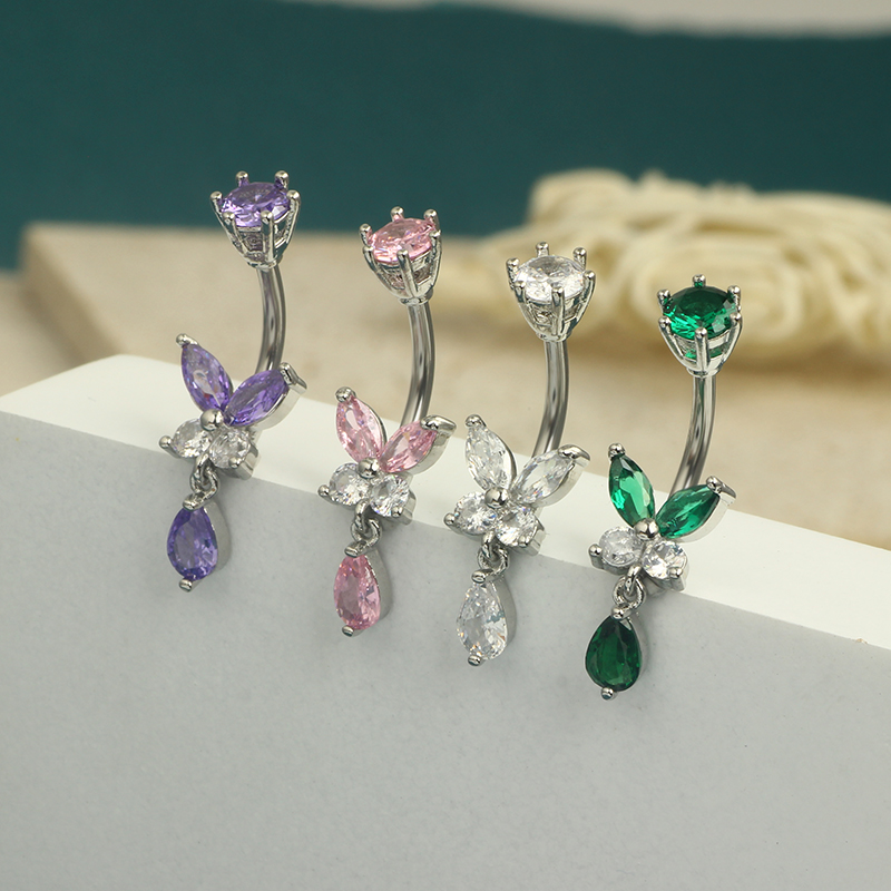 14G Dangle Butterfly Belly Rin - Body Jewelry Co reseña y precio