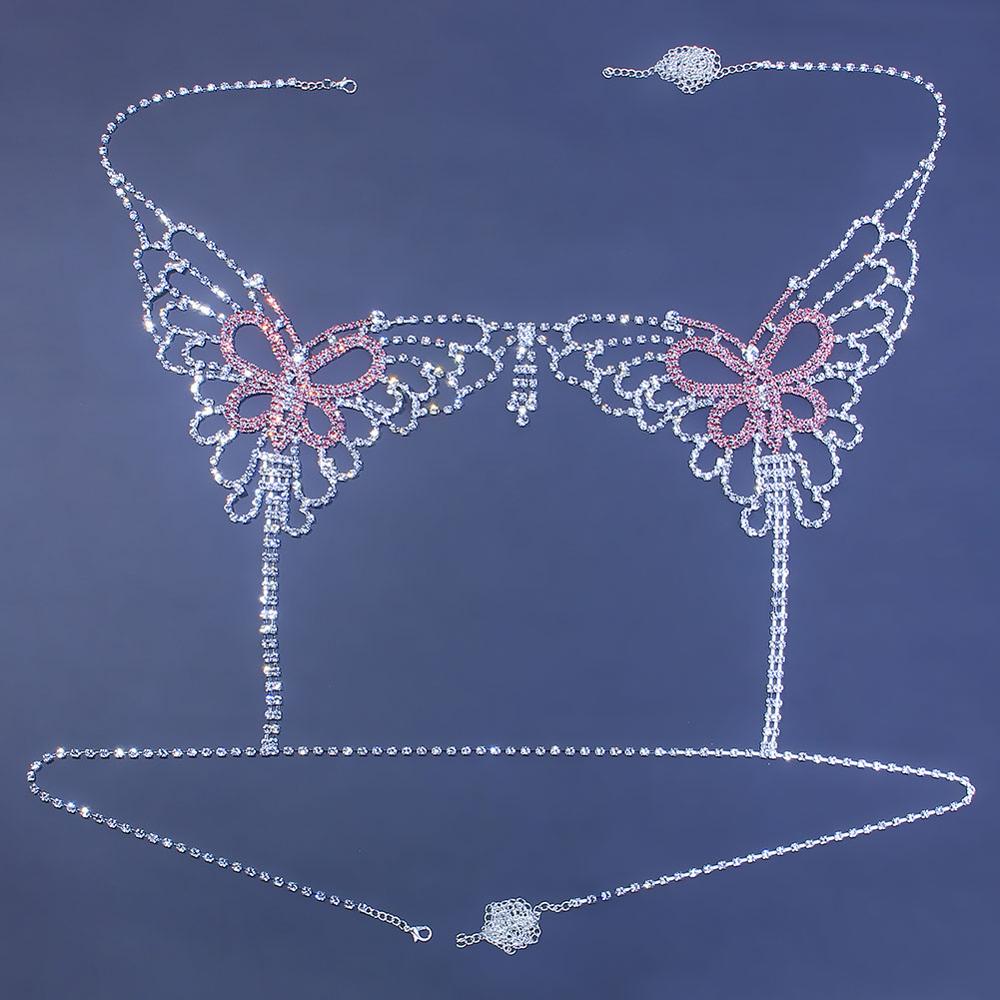 Sexy Butterfly Rhinestone Chai - Body Jewelry Harness reseña y precio