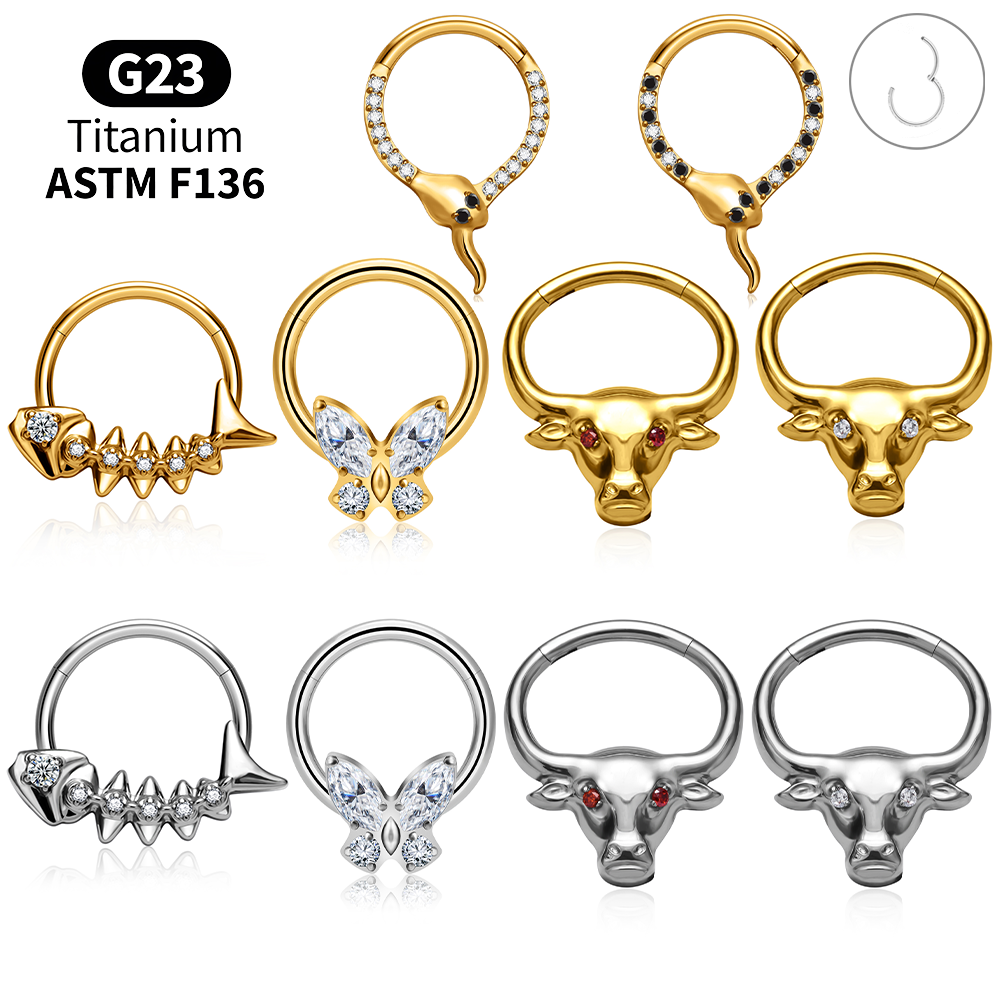 G23 Titanium Clicker Hoop Lot  - Body Jewelry Vertical Labret reseña y precio