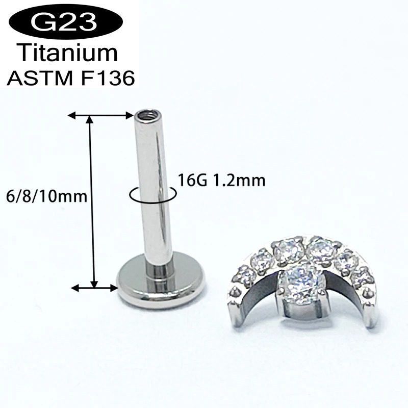 G23 Titanium Crescent-Moon-des - Dermal Anchor Top reseña y precio