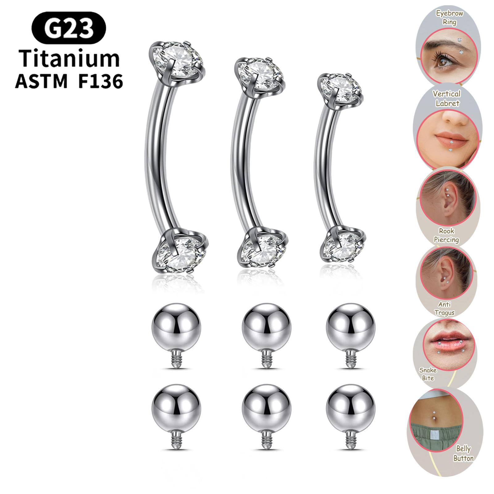 16G 6-10MM Titanium CZ Interna - Body Jewelry Vertical Labret reseña y precio