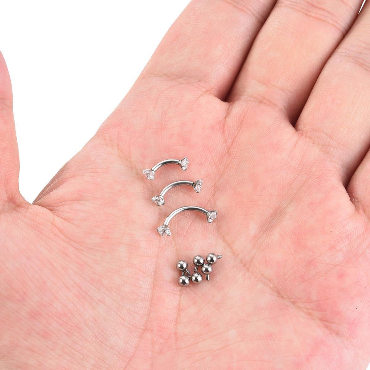 16G 6-10MM Titanium CZ Interna - Body Jewelry Vertical Labret reseña y precio