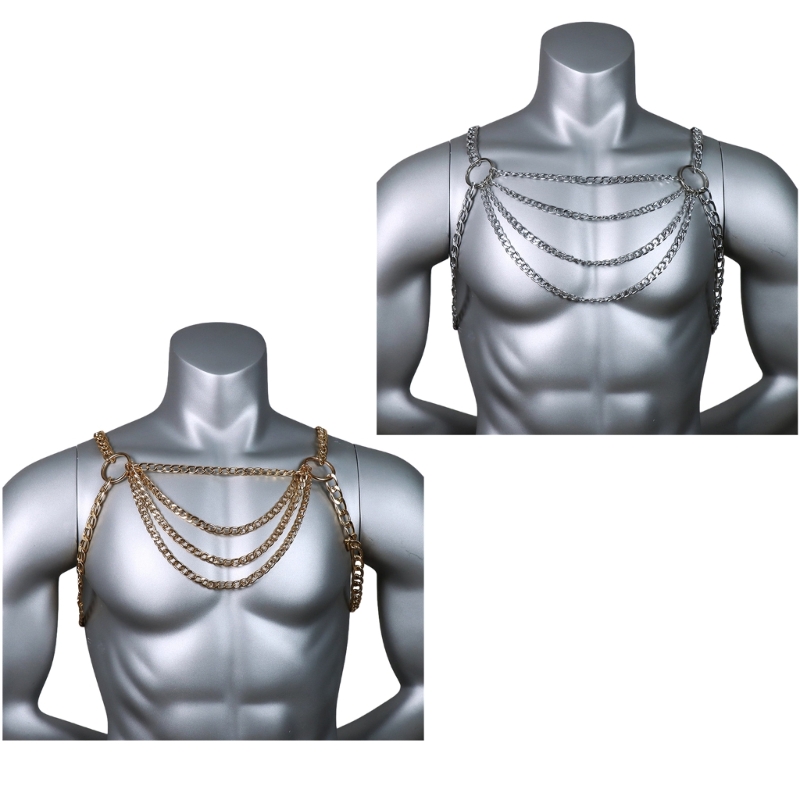 Men's Sexy Metal Body Chest Ch - Body Jewelry For Men reseña y precio