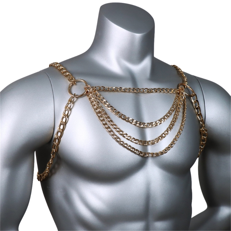 Men's Sexy Metal Body Chest Ch - Body Jewelry For Men reseña y precio