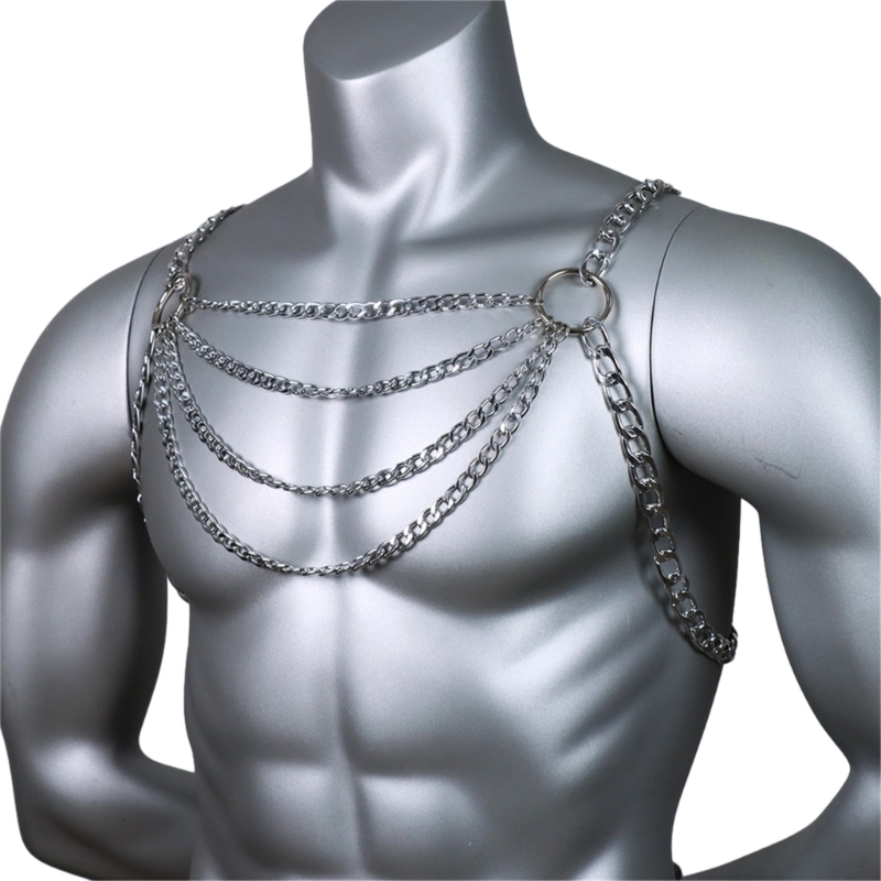 Men's Sexy Metal Body Chest Ch - Body Jewelry For Men reseña y precio