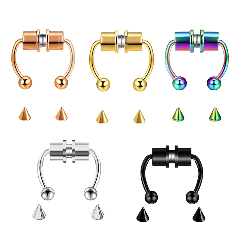 Fake Piercing Nose Ring Hoop S - Body Jewelry Nose Studs reseña y precio
