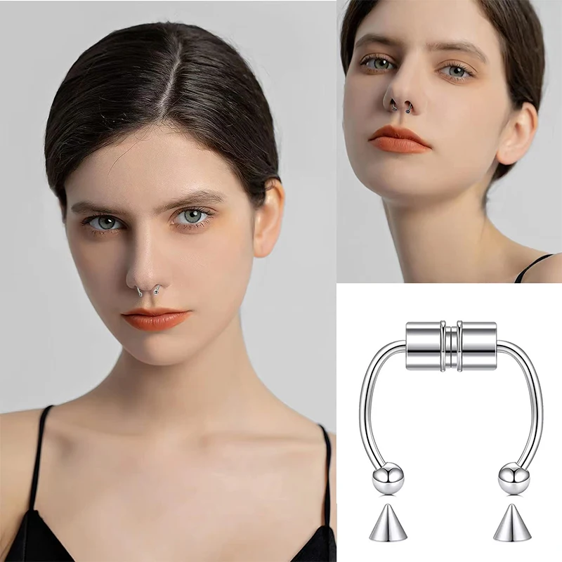 Fake Piercing Nose Ring Hoop S - Body Jewelry Nose Studs reseña y precio