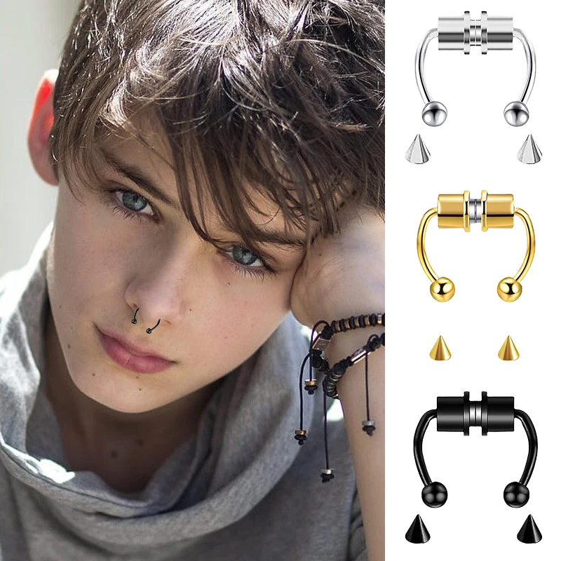 Fake Piercing Nose Ring Hoop S - Body Jewelry Nose Studs reseña y precio