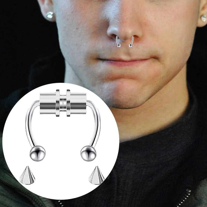 Fake Piercing Nose Ring Hoop S - Body Jewelry Nose Studs reseña y precio