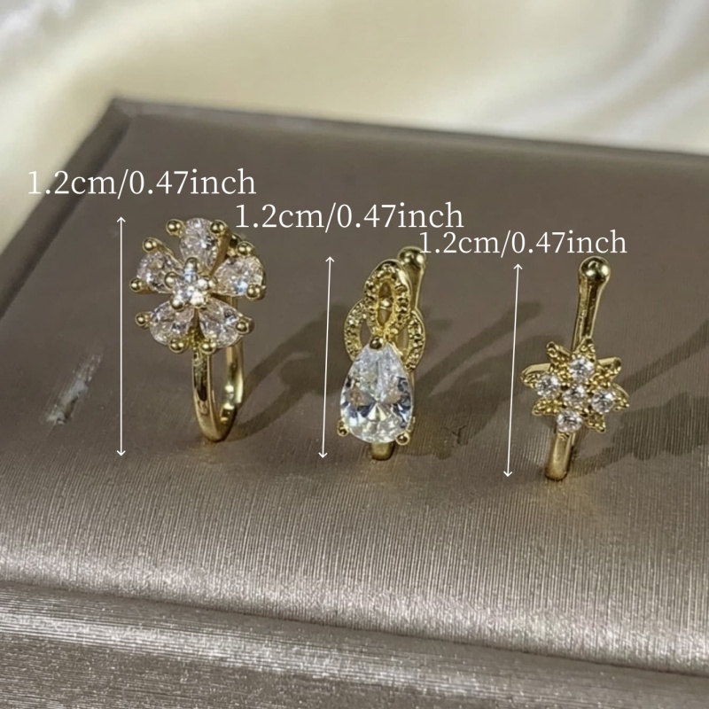 3-piece French style minimalis - Body Jewelry Nose Studs reseña y precio