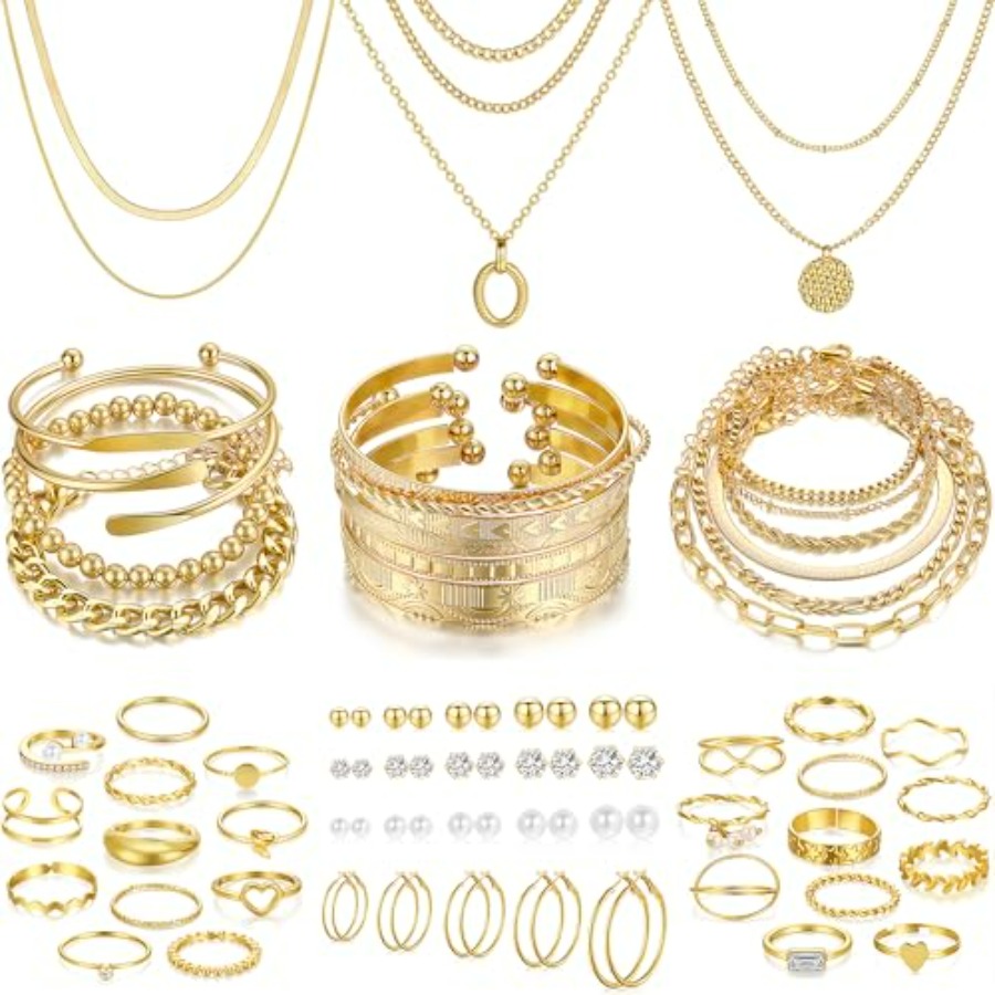 FAXHION 68 Pcs for with 7 Neck - Body Jewelry Earrings reseña y precio