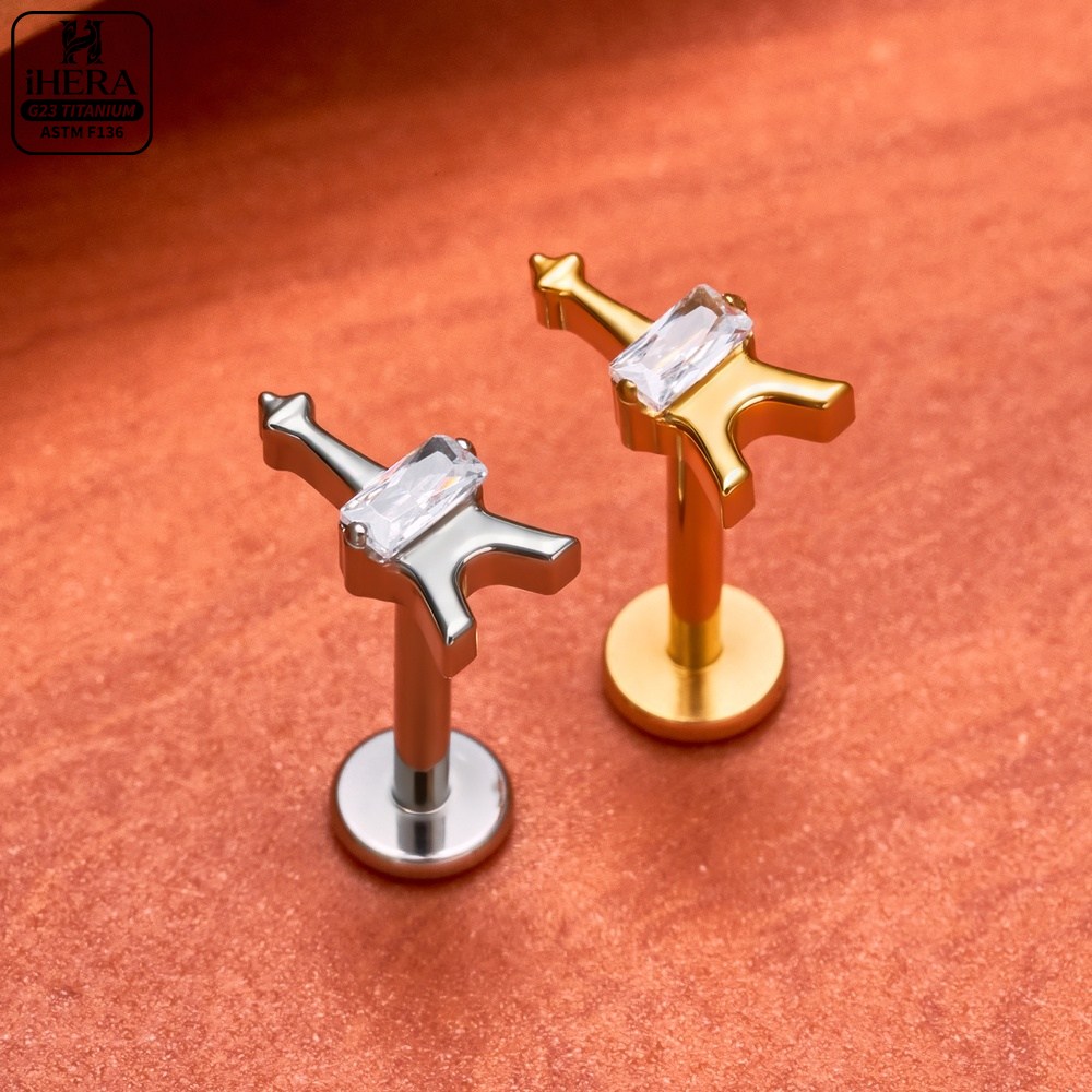 G23 Titanium Labret Segment He - Body Jewelry Vertical Labret reseña y precio