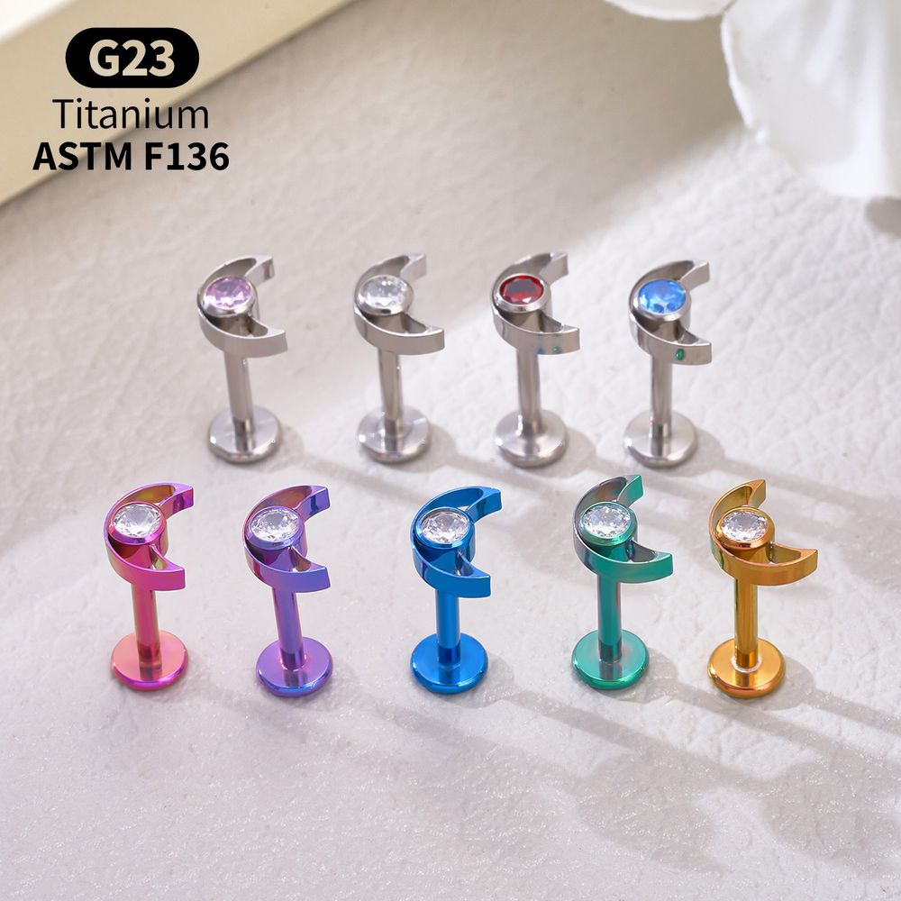 G23 Titanium Star Moon Labret  - Body Jewelry Vertical Labret reseña y precio