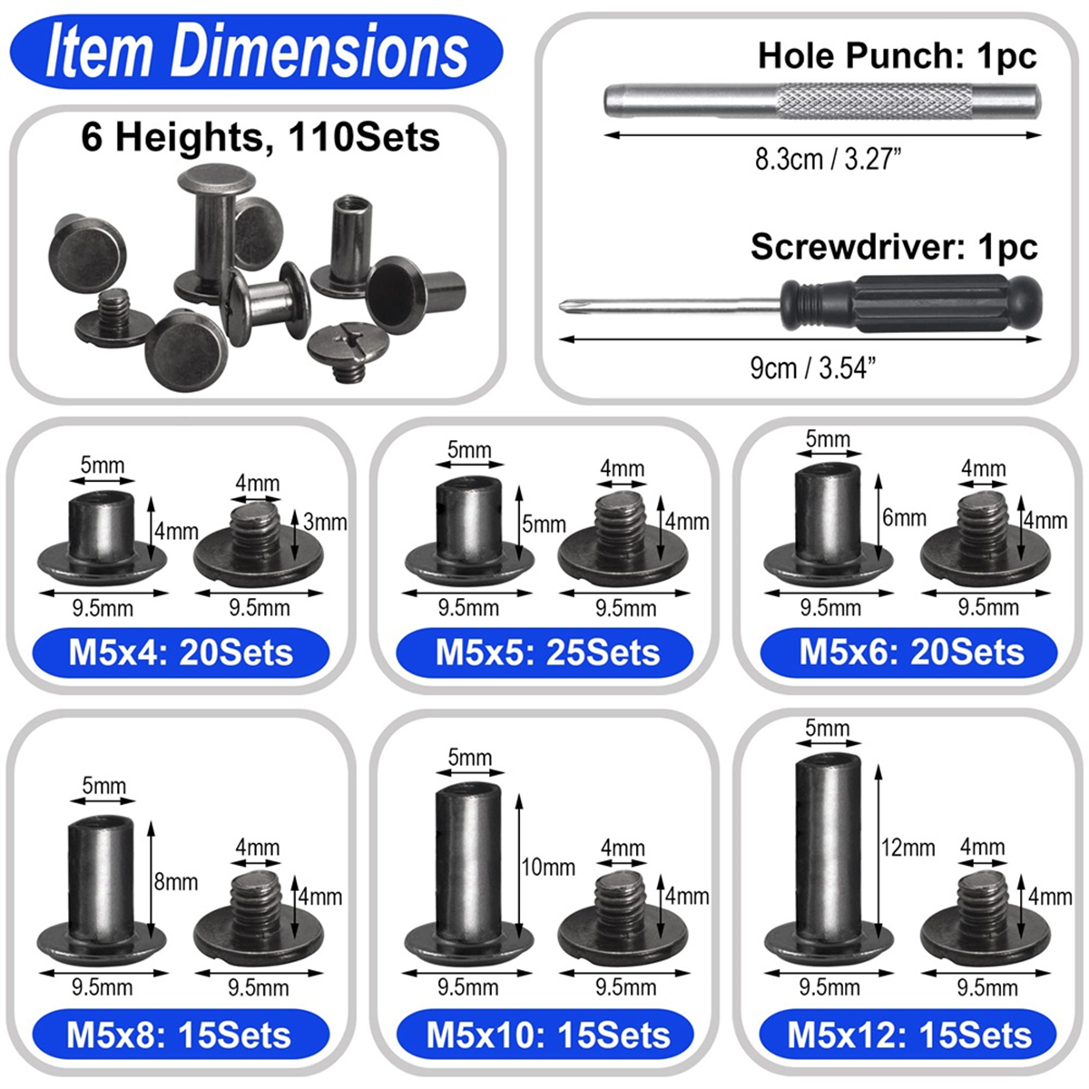 Chicago Screw Leather Rivets A - Body Jewelry Chicago reseña y precio