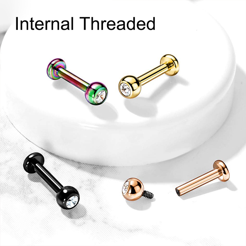 16G Surgical Steel Ball Top CZ - Body Jewelry Earrings reseña y precio
