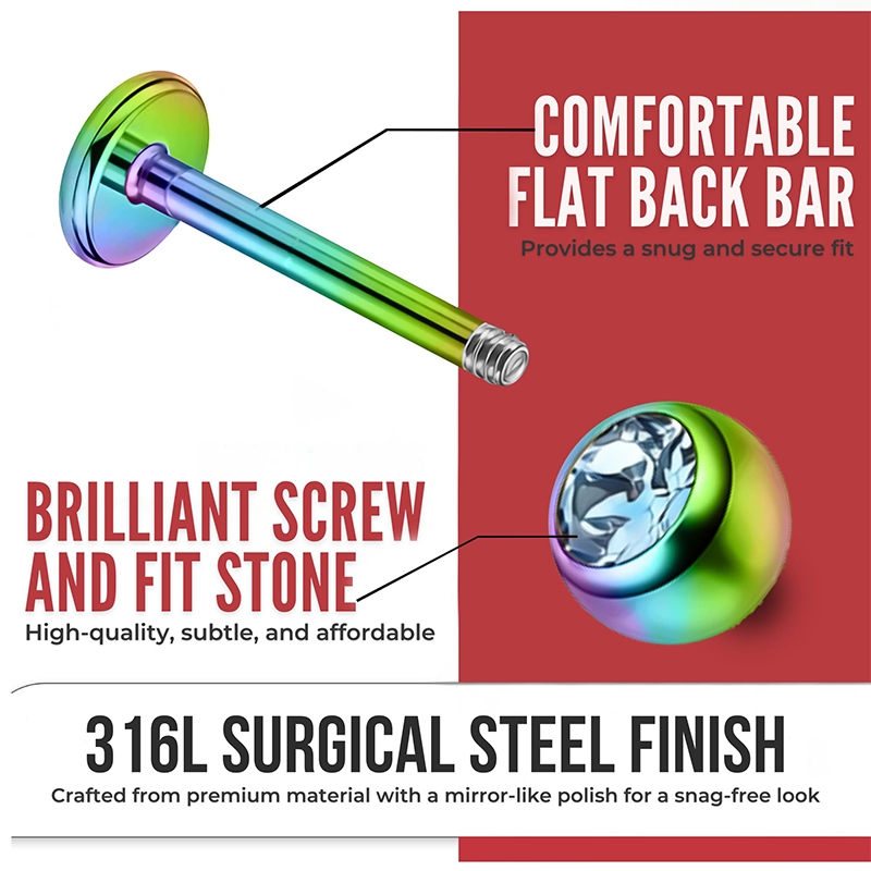 16G Surgical Steel Ball Top CZ - Body Jewelry Earrings reseña y precio