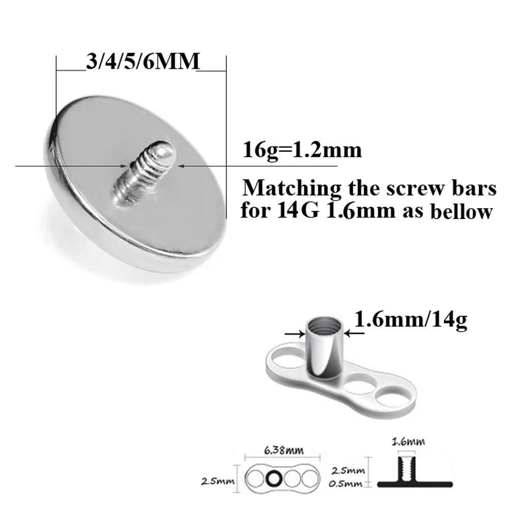 1PC Titanium Prong Flash Film  - Dermal Anchor Top reseña y precio