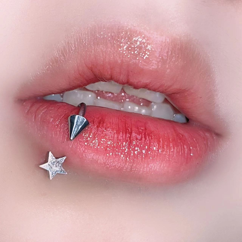 1PC Five-pointed Star Lip Pier - Body Jewelry Vertical Labret reseña y precio