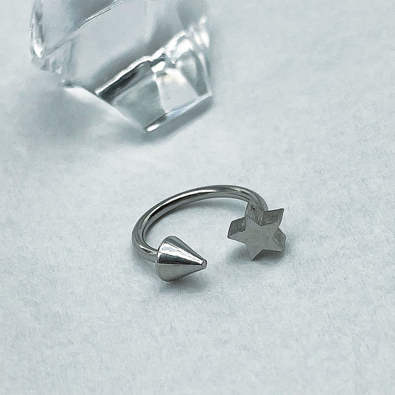 1PC Five-pointed Star Lip Pier - Body Jewelry Vertical Labret reseña y precio