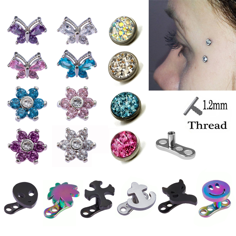 1PC Dermal Anchor Top Piercing - Dermal Anchor Top reseña y precio