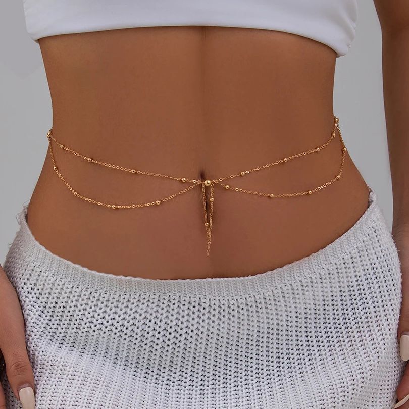 KunJoe Multilayer Gold Color T - Body Jewelry Dress reseña y precio