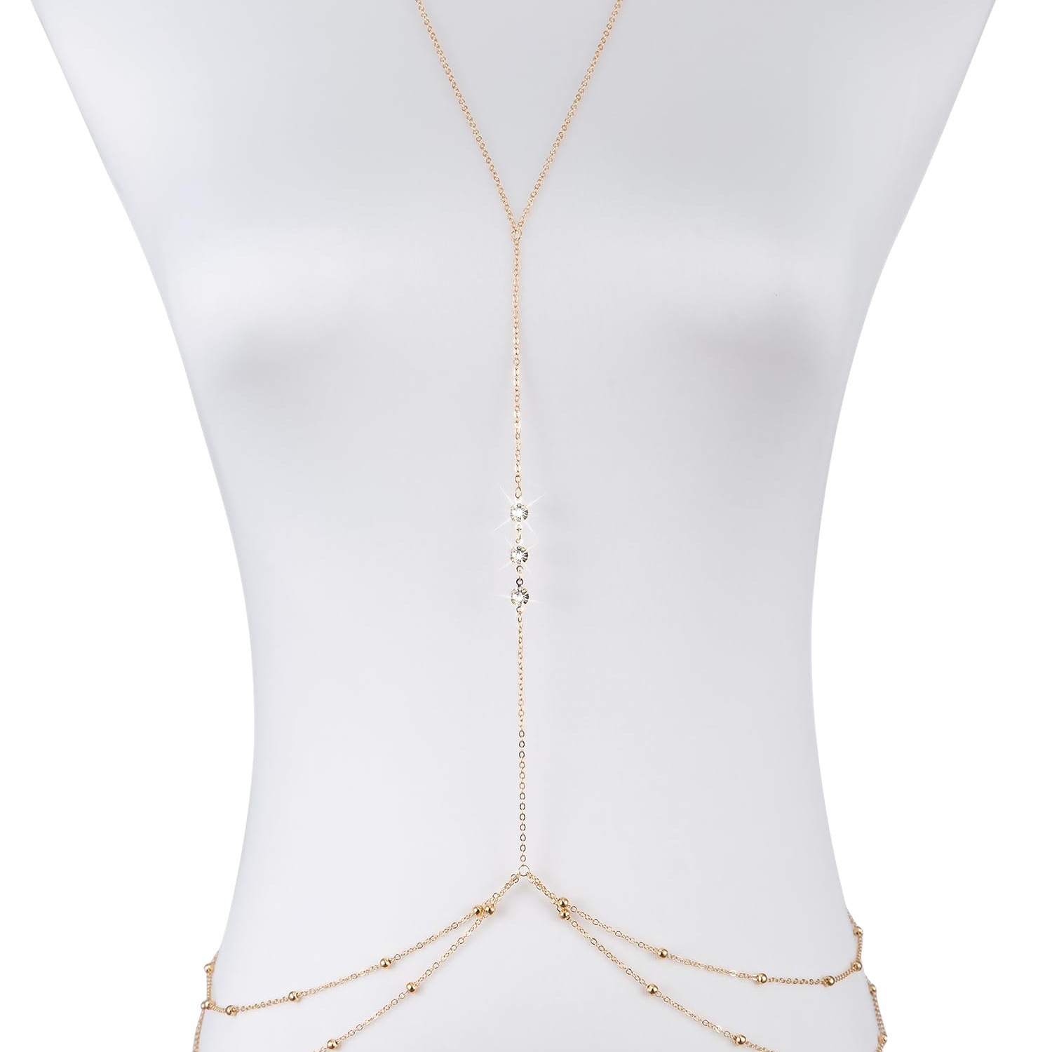 Simple Long Imitation crystal  - Body Jewelry Harness reseña y precio