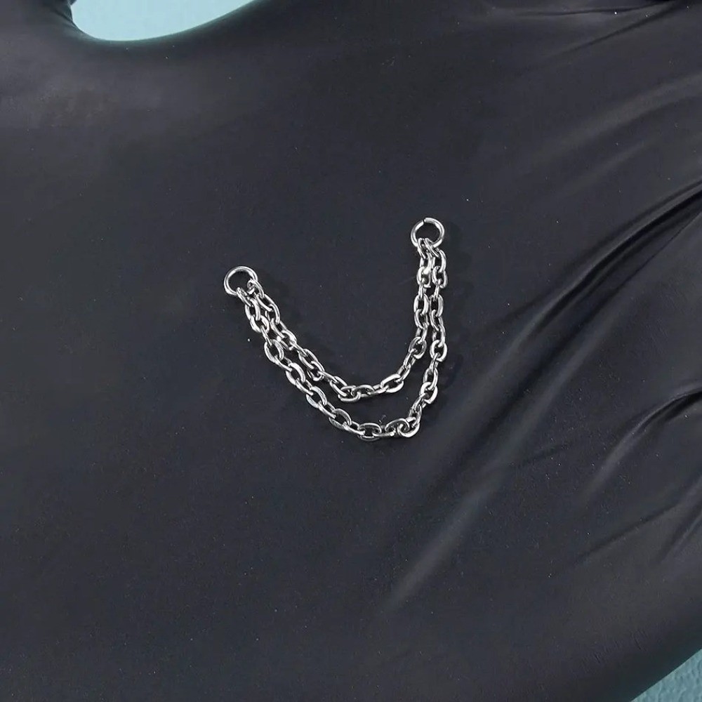 Titanium Nose Chain Three Laye - Body Jewelry Earrings reseña y precio