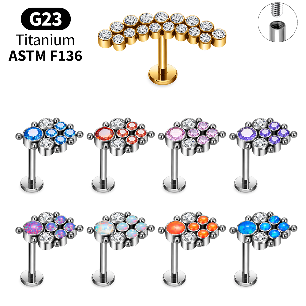 Titanium Arc Opal Labret Packs - Body Jewelry Vertical Labret reseña y precio