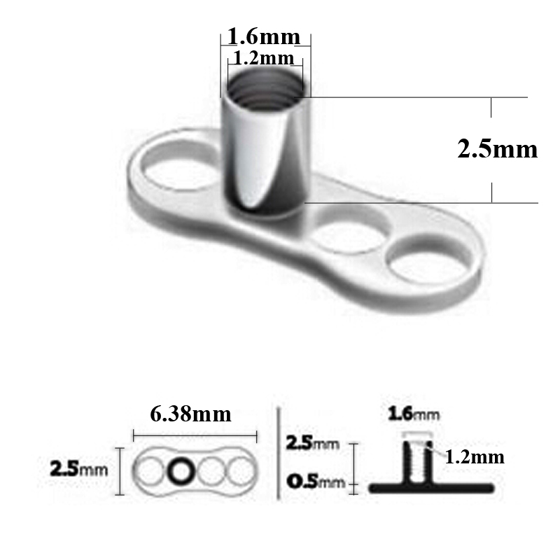 20pcs G23 Solid Titanium & Sur - Dermal Anchor Top reseña y precio