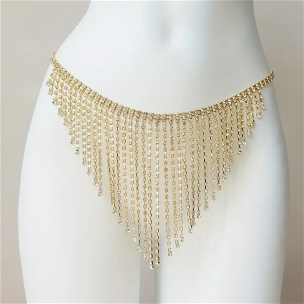 Sexy Crystal Tassel Thong Shor - Body Jewelry Harness reseña y precio