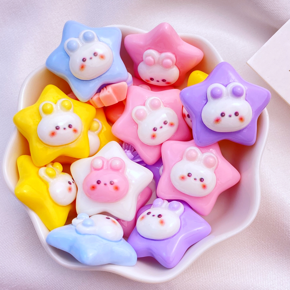 10Pcs New Cute Resin 22mm Cart - Star Flat Back reseña y precio