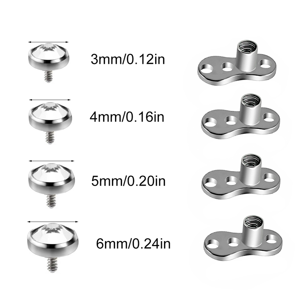 9PCS-1PC Surgical Steel Skin D - Dermal Anchor Top reseña y precio