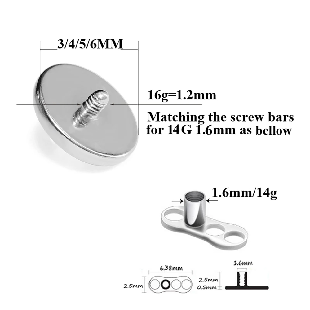 1PC G23 Titanium Fire Opal Der - Dermal Anchor Top reseña y precio