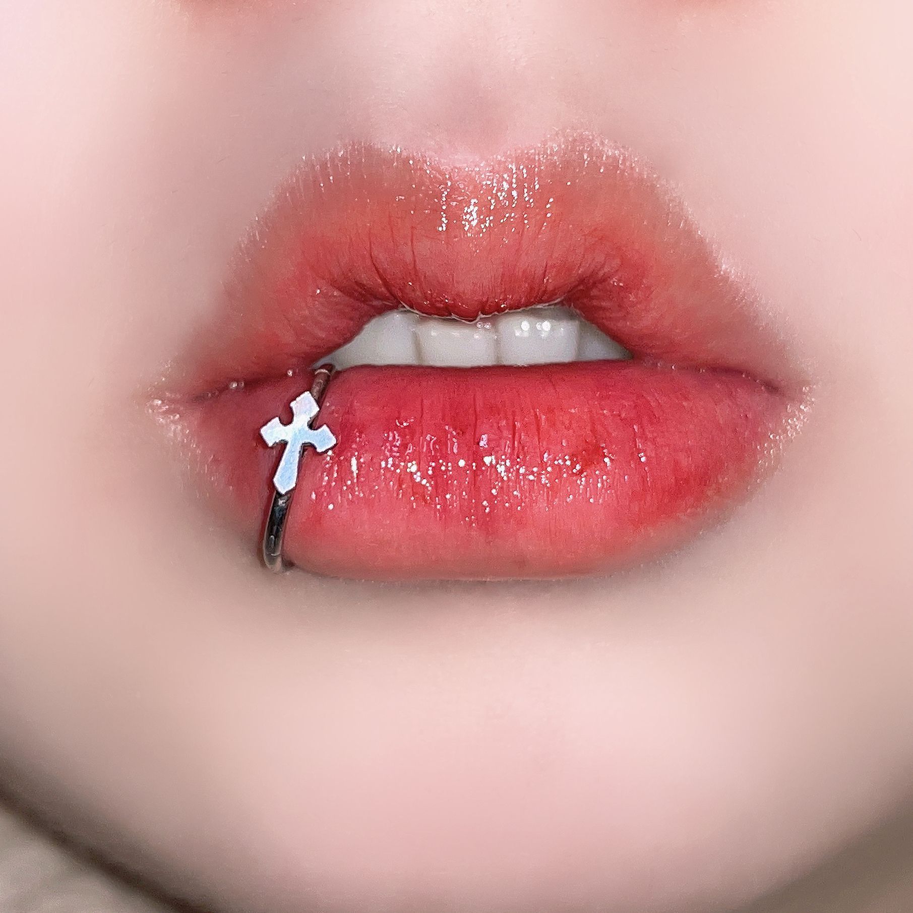 Stainless Steel Lip Ring Hinge - Body Jewelry Vertical Labret reseña y precio