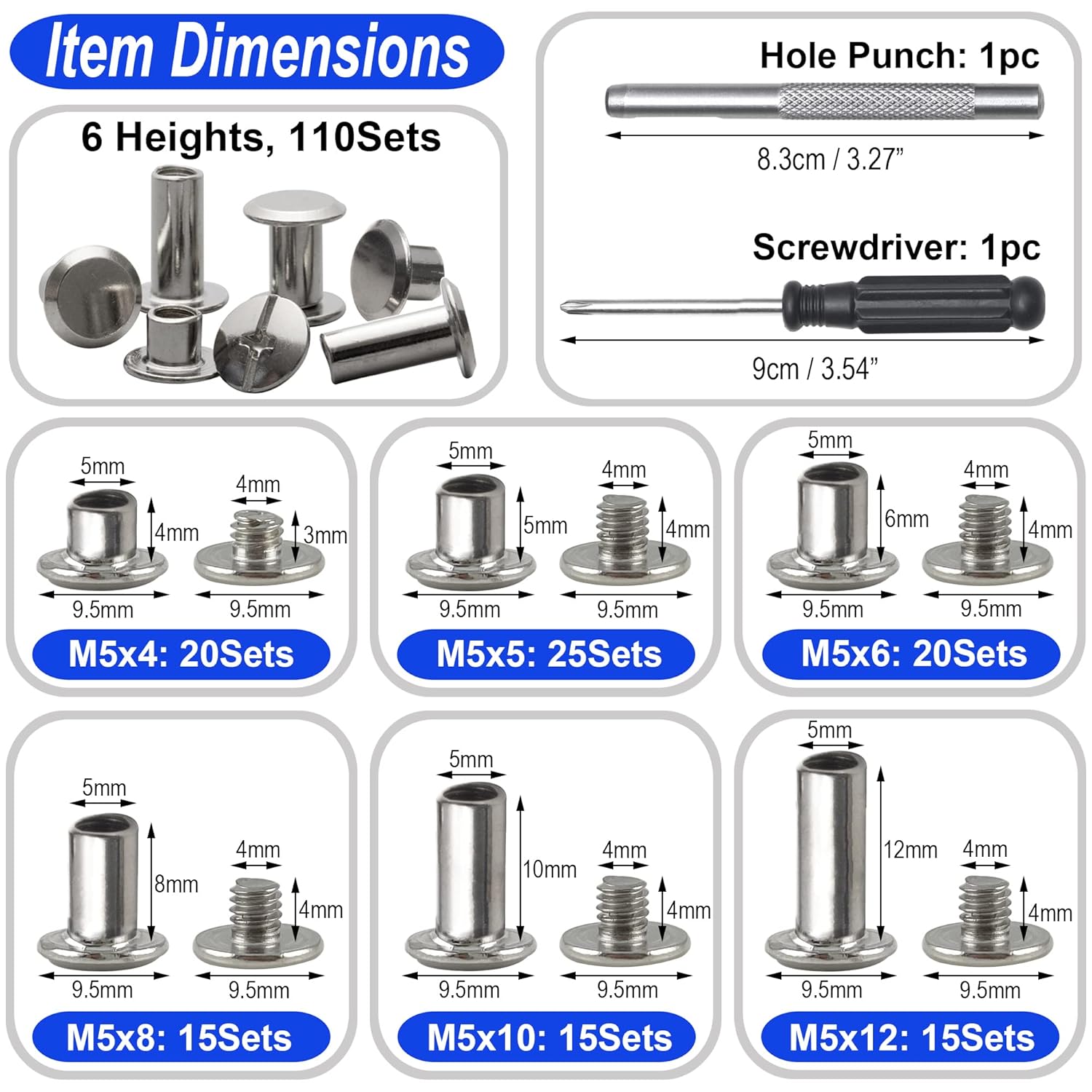 110 Sets Chicago Screws Assort - Body Jewelry Chicago reseña y precio